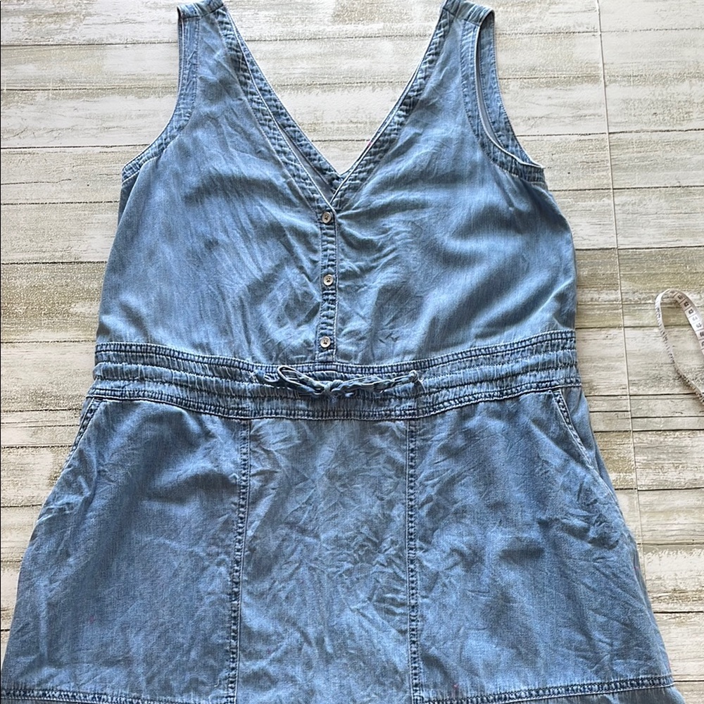 GAP Blue Buttoned Sleeveless Sundress